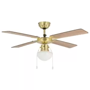 Image of Eglo Fortaleza Bronze And Wood Ceiling Fan