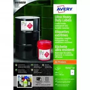 Image of Avery B3655-50 Ultra Resistant Labels 50 sheets - 2 Labels per Sheet