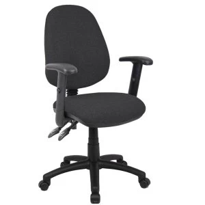 Image of Dams Vantage 100 Operator Chair with Adjustable Arms - Charcoal