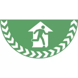 Image of PVC semicircle pictogram, escape route, self-adhesive, WxL 750 x 375 mm