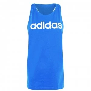Image of adidas Womens Essentials Linear Loose Tank Top - Blue/White