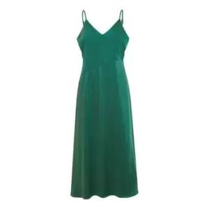 Image of Yumi Green Satin Strappy Midi Dress - Green