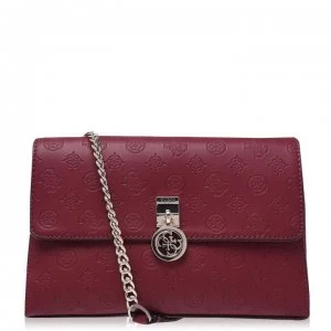 Image of Guess Flap Over Ninnette Bag - MERLOT MER