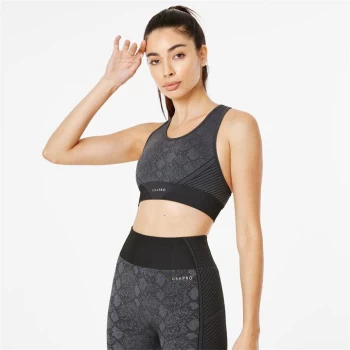 Image of USA Pro Seamless Wide Strapped Sports Bra - Charc/Snake