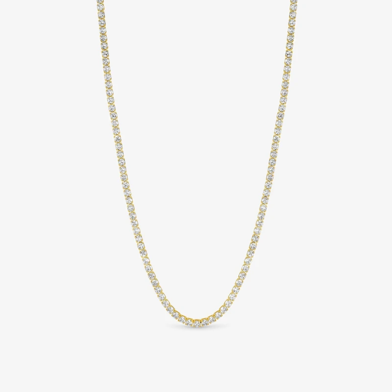 Image of Jon Richard Gold Plated CZ Round Tennis Necklace Gold female One Size