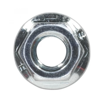 Image of Sealey FN6 Flange Nut Serrated M6 Zinc DIN 6923 Pack of 100