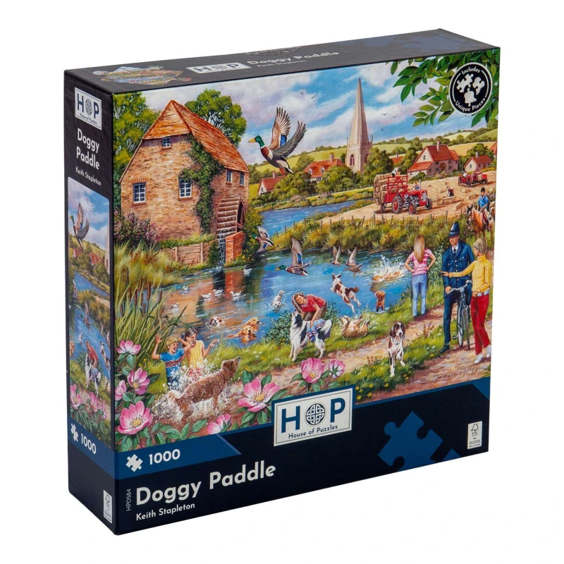 Image of The House Of Puzzles Doggy Paddle, 1000 Piece Jigsaw Puzzle Multi unisex