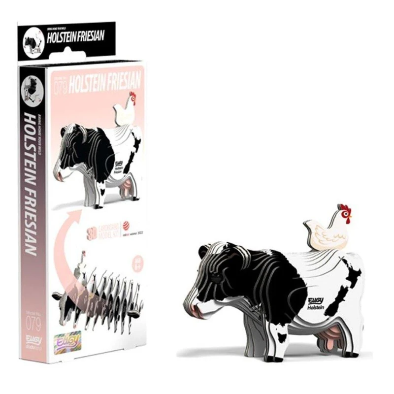 Image of Eugy Holstein Friesian Cow 3D Craft Kit Multi