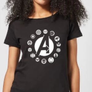 Image of Avengers Team Logo Womens T-Shirt - Black - M