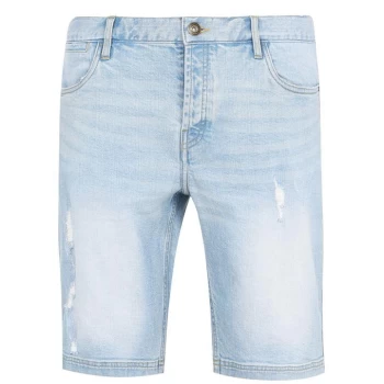 Image of Firetrap Denim Shorts Mens - Light Indigio