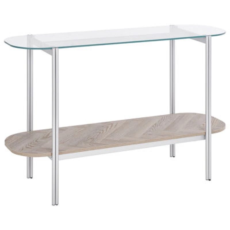 Image of Beliani Console Table Lovell Tempered Glass Silver