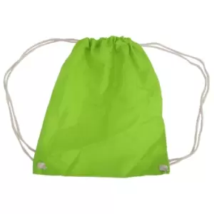 Image of Westford Mill Cotton Gymsac Bag - 12 Litres (One Size) (Lime)