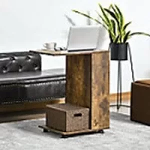 Image of Homcom End Table Rustic Brown 400 x 700 mm