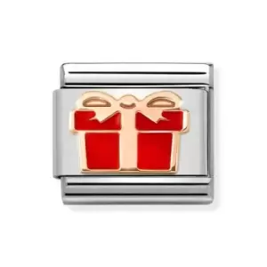 Image of Nomination Classic Rose Gold Red Gift Box Charm