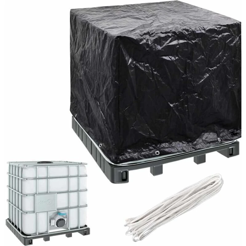 Image of vidaXL IBC Container Cover 8 Eyelets Garden Outdoor Bucket Protection Cover