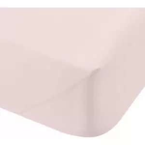 Image of Bianca 100% Cotton Percale 200 Thread Count Extra Deep Fitted Sheet, Blush, Single