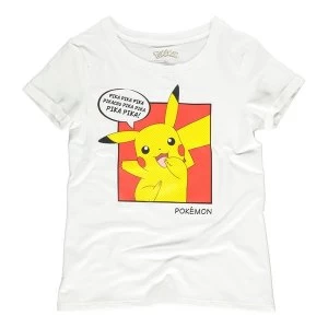 Image of Pokemon - Pika Pika Pika PopArt Female Medium T-Shirt - White