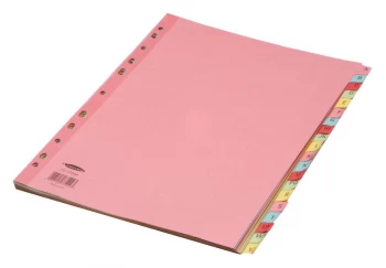 Image of Concord Subject Dividers 230 Micron Reinforced A-Z A4 Assorted Ref 77299/72