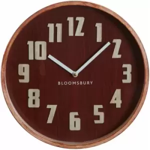 Image of Vitus Red Grain Small Wall Clock - Premier Housewares