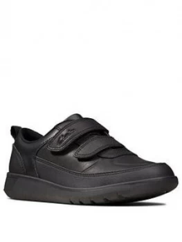 Image of Clarks Boys Scape Flare School Shoes - Black