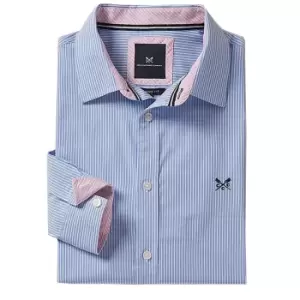 Image of Crew Mens Classic Micro Stripe Shirt Sky Small