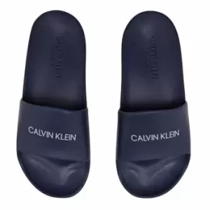 Image of Calvin Klein Logo Slides Junior - Blue