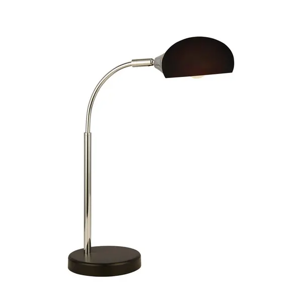 Image of Astro Table Lamp Black, Chrome, Black Glass Shade