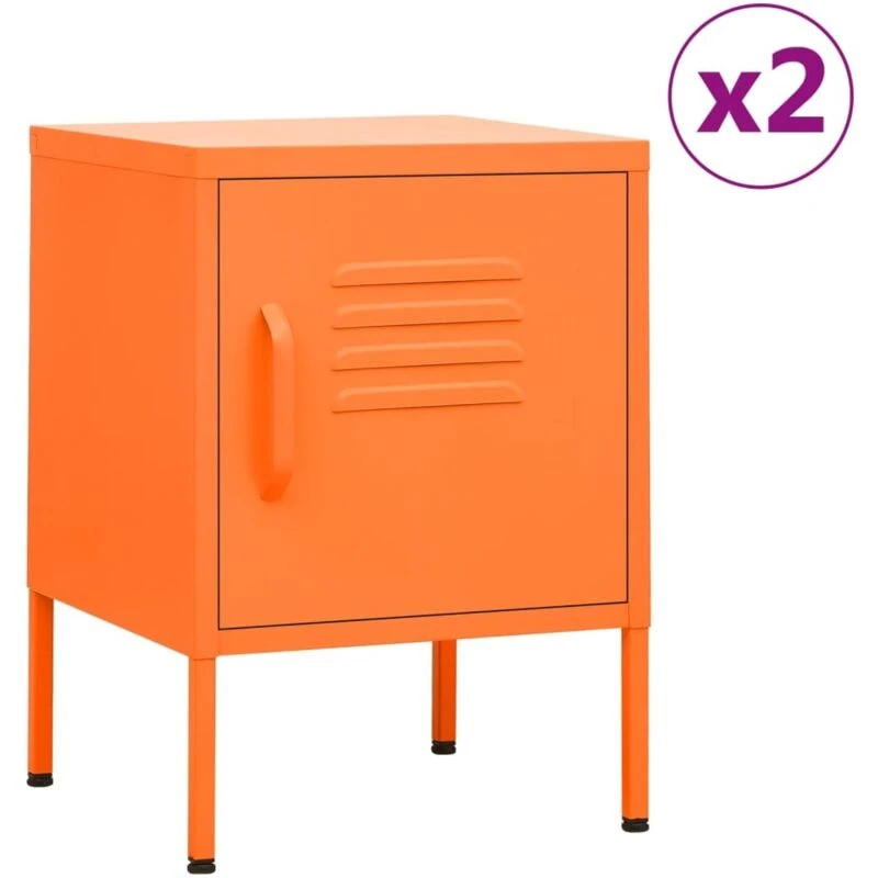 Image of VIDAXL Nightstands 2 pcs Orange 35x35x51cm Steel Vidaxl 8720286847503