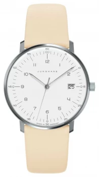 Image of Junghans Max Bill Womens Cream Calf-Skin Strap 047/4252 Watch