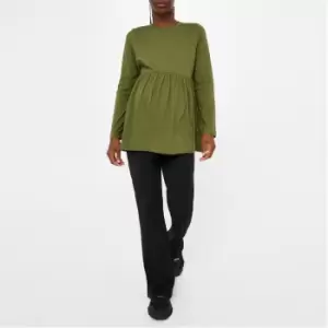 Image of Missguided Maternity Long Sleeve Smock Top - Green