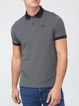 Image of Barbour Sports Polo With Contrast Collar - Black