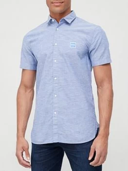 Image of Hugo Boss Magneton Short Sleeve Shirt Medium Blue Size L Men