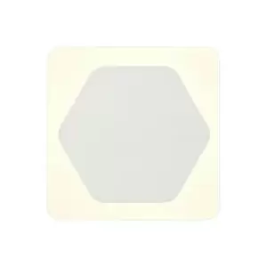 Image of Magnetic Base Wall Lamp, 12W LED 3000K 498lm, 15cm Horizontal Hexagonal 19cm Square Centre, Sand White, Acrylic Frosted Diffuser - Luminosa Lighting