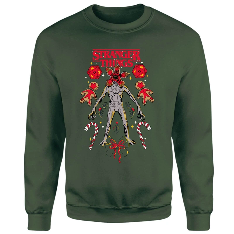Image of Stranger Things Demogorgon Christmas Christmas Jumper - Green - M