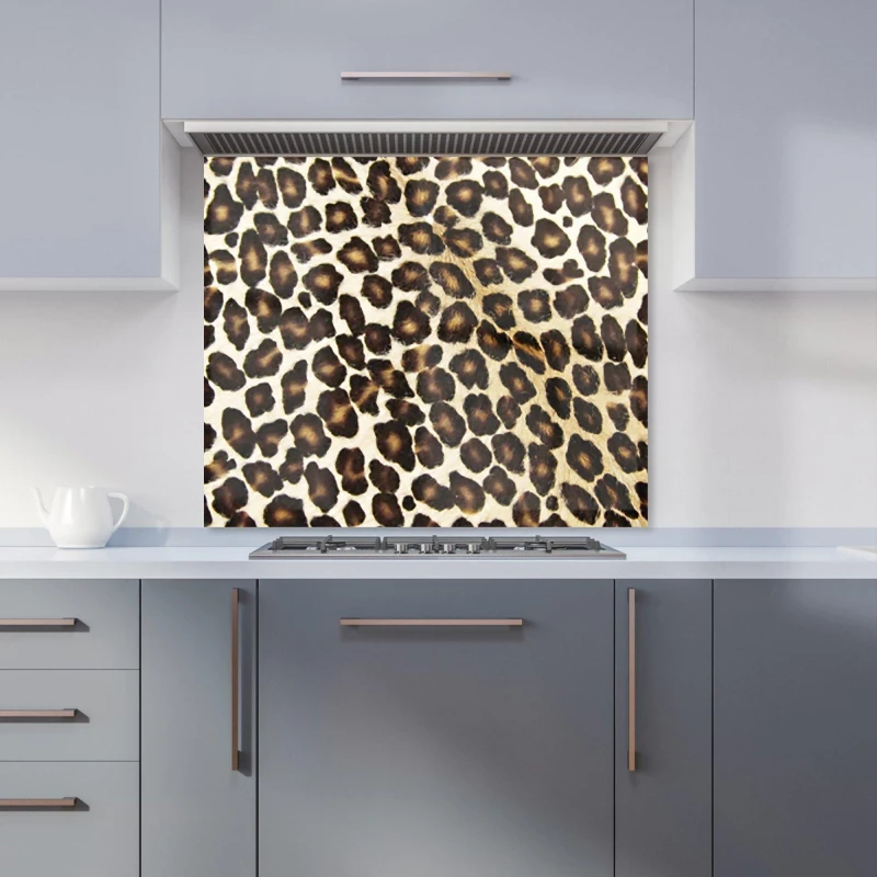 Image of Warren Reed - Designer Leopard Hide Print Kitchen Splashback in Brown Size: 700mm x 650mm Brown Unisex 700mm x 650mm
