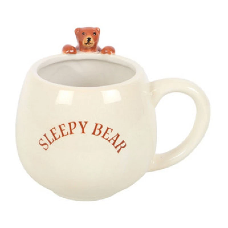 Image of Something Different Something Different Sleepy Bear Round Mug in White White One Size Unisex 5063750799421
