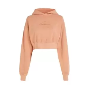 Image of Calvin Klein Jeans Mineral Dye Monologo Hoodie - Brown