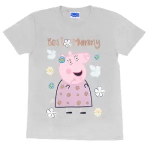 Image of Peppa Pig Womens/Ladies Best Mummy Pig Boyfriend T-Shirt (L) (Grey Heather)