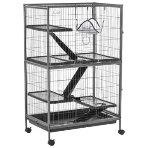 Image of Pawhut Small Animal Cages on Wheels for Chinchillas, Ferrets and Kitten w/ Hammock Tray