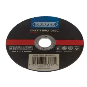 Image of Draper 94768 Metal Cutting Disc, 100 x 1 x 16mm