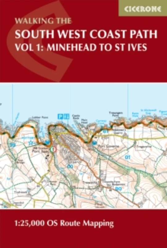 Image of South West Coast Path Map Booklet - Vol 1: Minehead to St Ives : 1:25,000 OS Route Mapping Paperback / softback