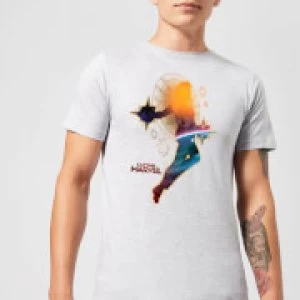 Image of Captain Marvel Nebula Flight Mens T-Shirt - Grey - L