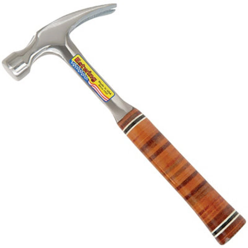 Image of Draper 23500 Estwing E12S Straight Claw Hammer With Leather Grip, 12Oz/336G