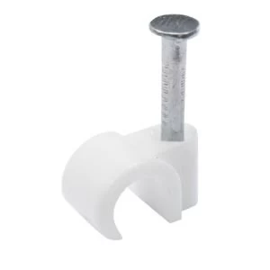Image of BQ White 7mm Co Axial Cable Clips Pack of 20