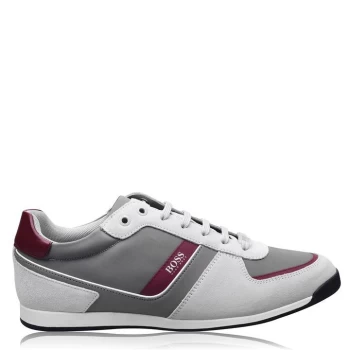Image of BOSS Glaze Nylon Suede Trainers - White