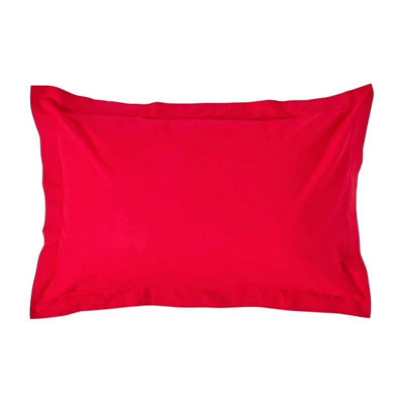 Image of Homescapes Egyptian Cotton Oxford Pillowcase 200 TC, Standard Size Red
