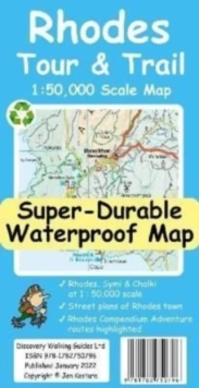 Image of Rhodes Tour and Trail Map Sheet map, folded