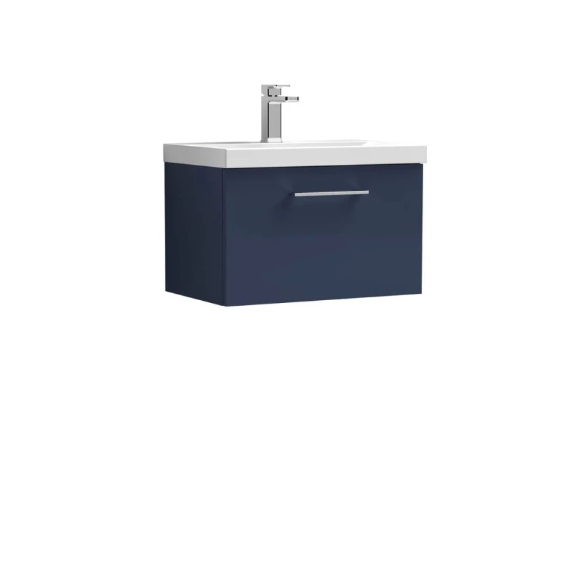 Image of Balterley Wall Hung 1 Soft Close Drawer & Bathroom Vanity Unit, Blue, 600mm in Blue Blue Unisex