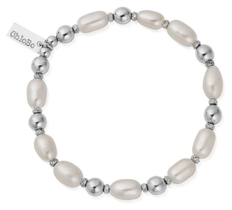 Image of ChloBo SBLPFR Ocean Pearl Bracelet Sterling Silver Jewellery