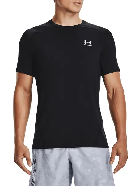 Image of Under Armour HeatGear Fitted Short Sleeve T-Shirt Black/White XXL